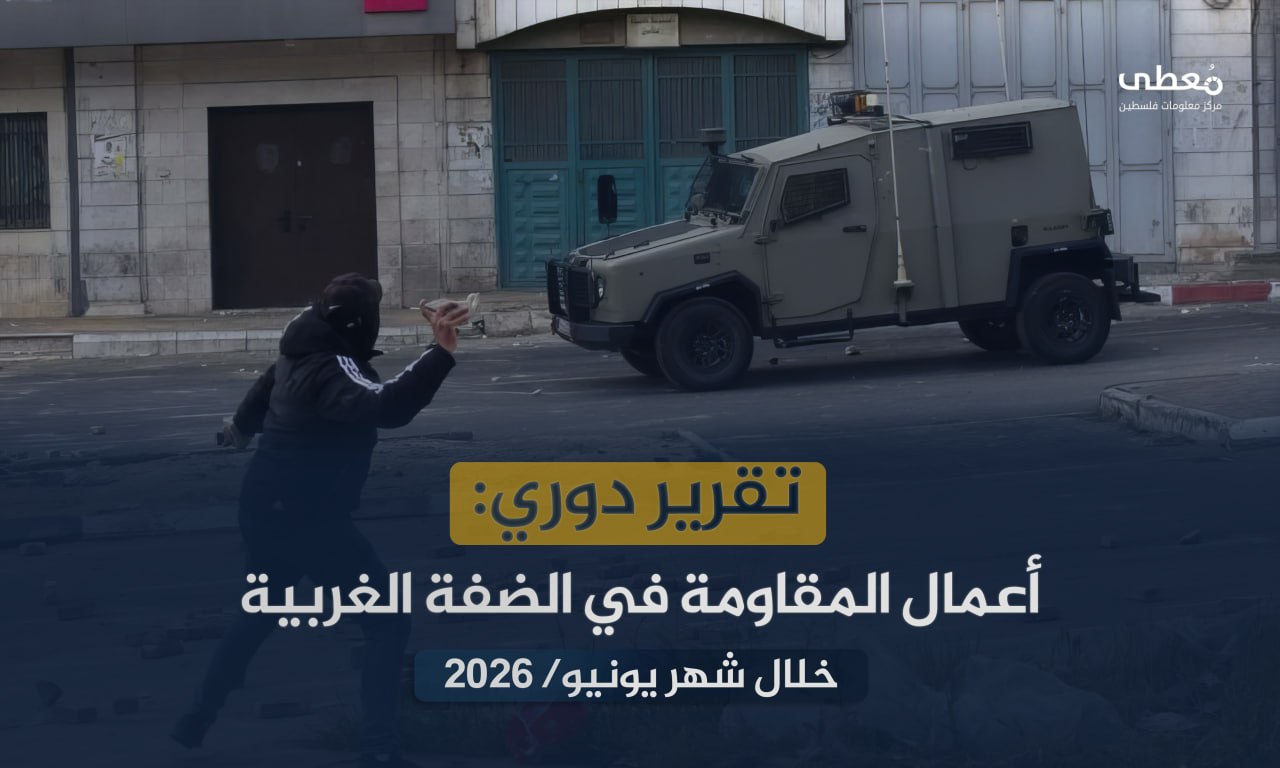 قتيل و26 جريح إسرائيلي، 248 عملاً مقاوماً في الضفة الغربية والقدس خلال يونيو 2026