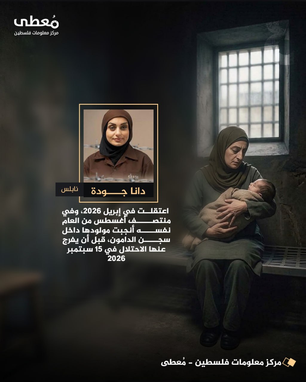 ⭕ 9 فلسطينيات وضعن موالديهن خلف قضبان الاحتلال

🔹 مركز معلومات فلسطين -مُعطى- www.mo3ta.ps