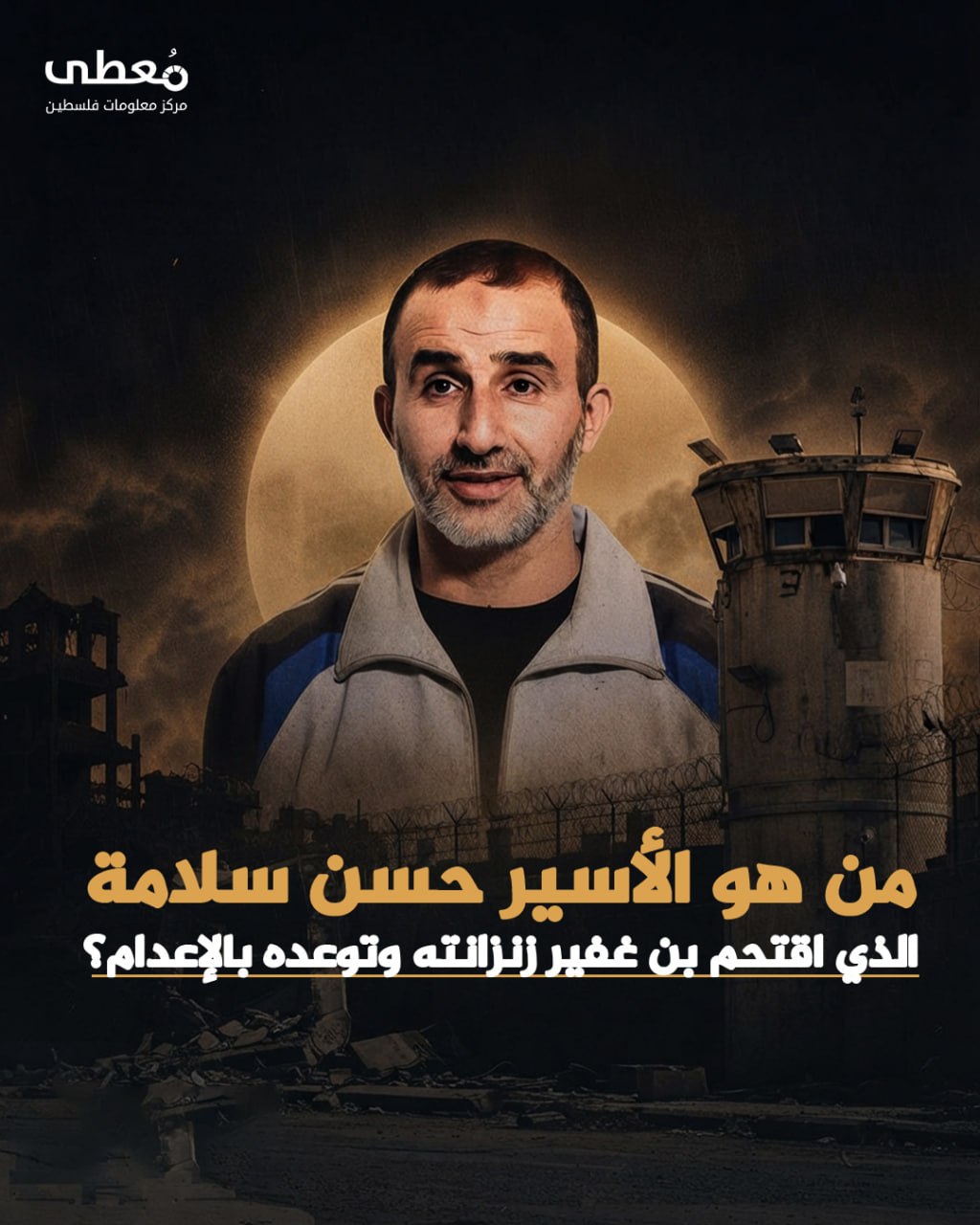 🔴 من هو الأسير حسن سلامة؟

🔹 مركز معلومات فلسطين - مُعطى - www.mo3ta.ps