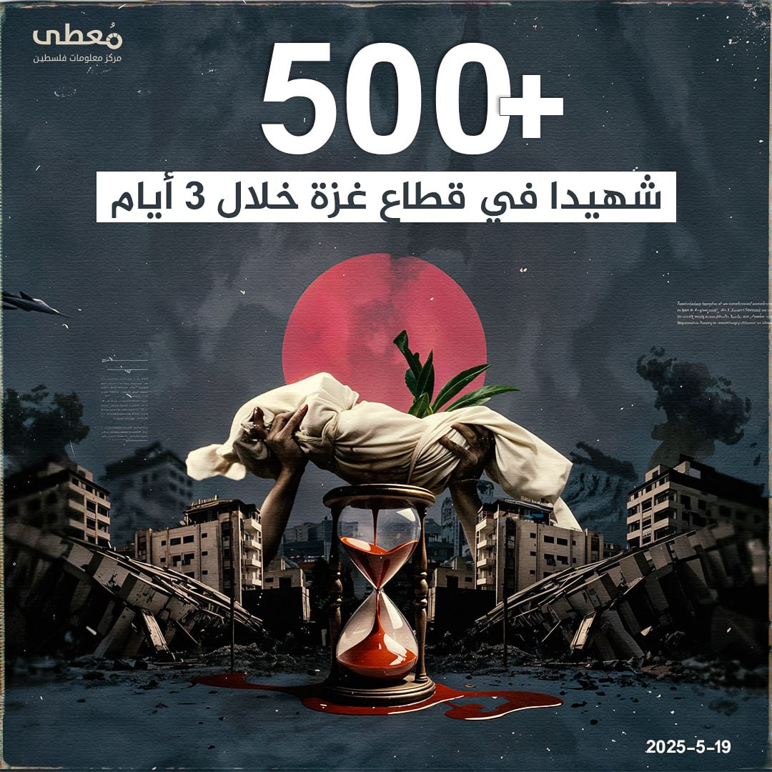 ⭕️ +500 شهيدا في قطاع غزة خلال 3 أيام